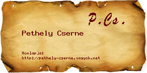 Pethely Cserne névjegykártya